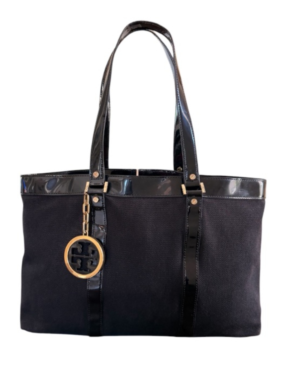 Tory Burch Black Canvas Tote Large